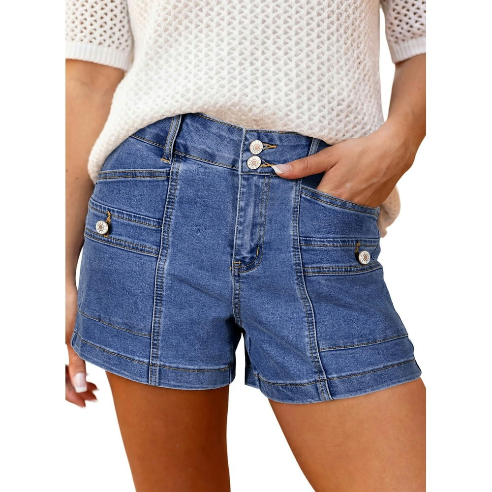 Shewin Women's High Waisted Denim Jean Shorts: $23.69