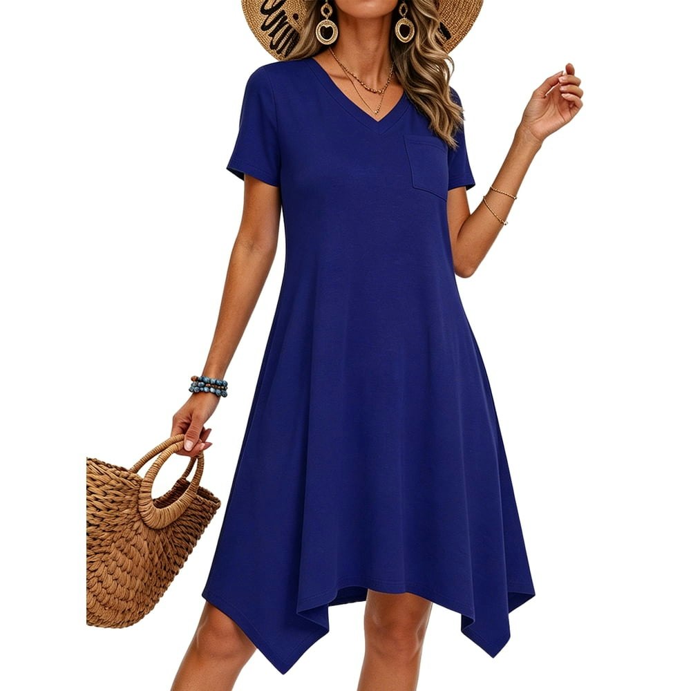 MecTo V-Neck Short Sleeve Casual Dress: $13.99 MecTo V-Neck Short Sleeve Casual Dress: $13.99