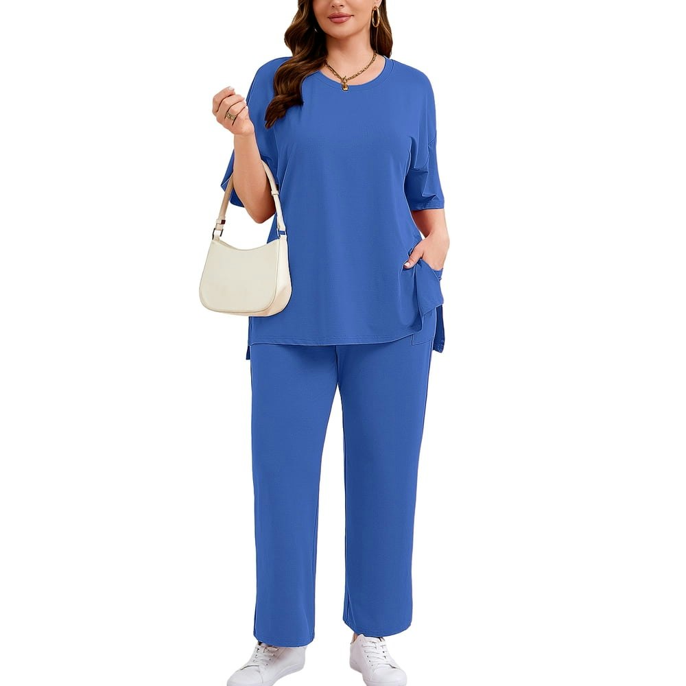 Showmall Women's Plus Size 2-Piece Lounge Set: $19.95 Showmall Women's Plus Size 2-Piece Lounge Set: $19.95