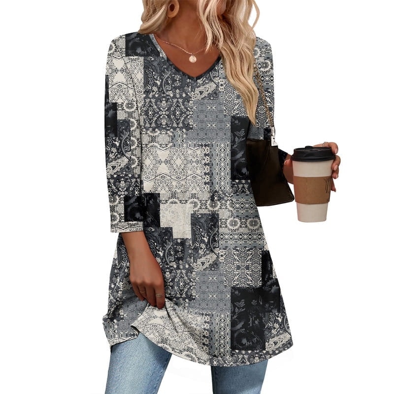 Wiholl Women's 3/4 Sleeve Plus-Size Tunic: $12.29