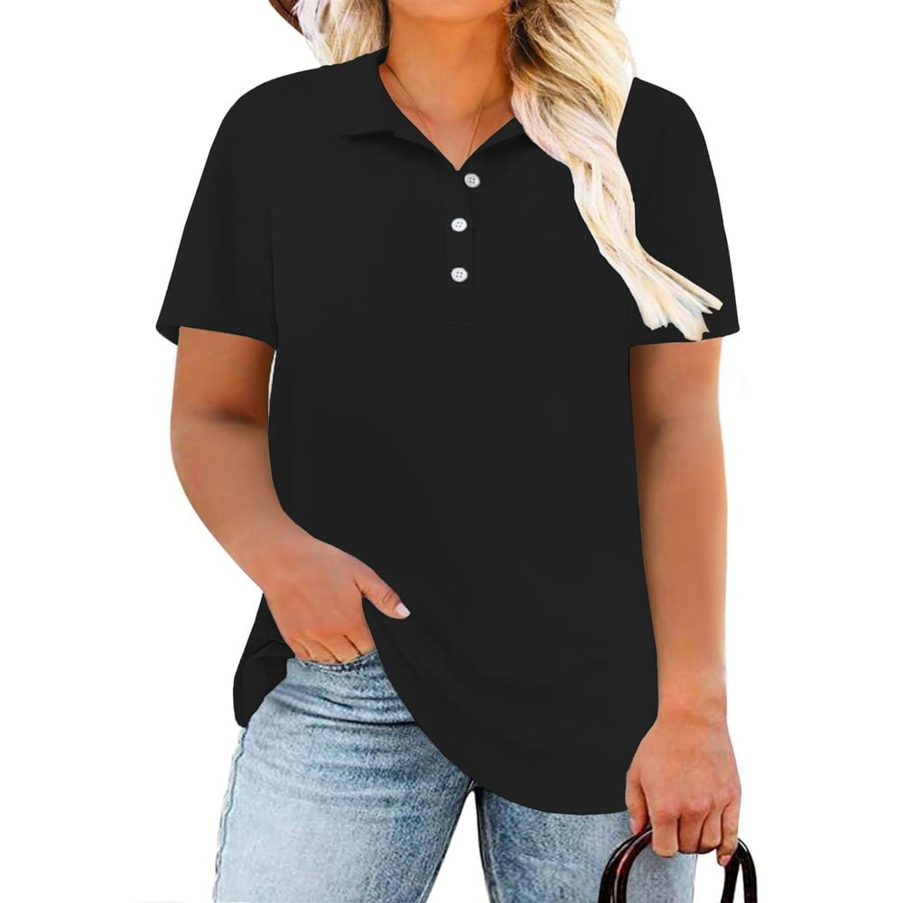 Nisviya Women's Plus Size Polo Shirt: $13.49