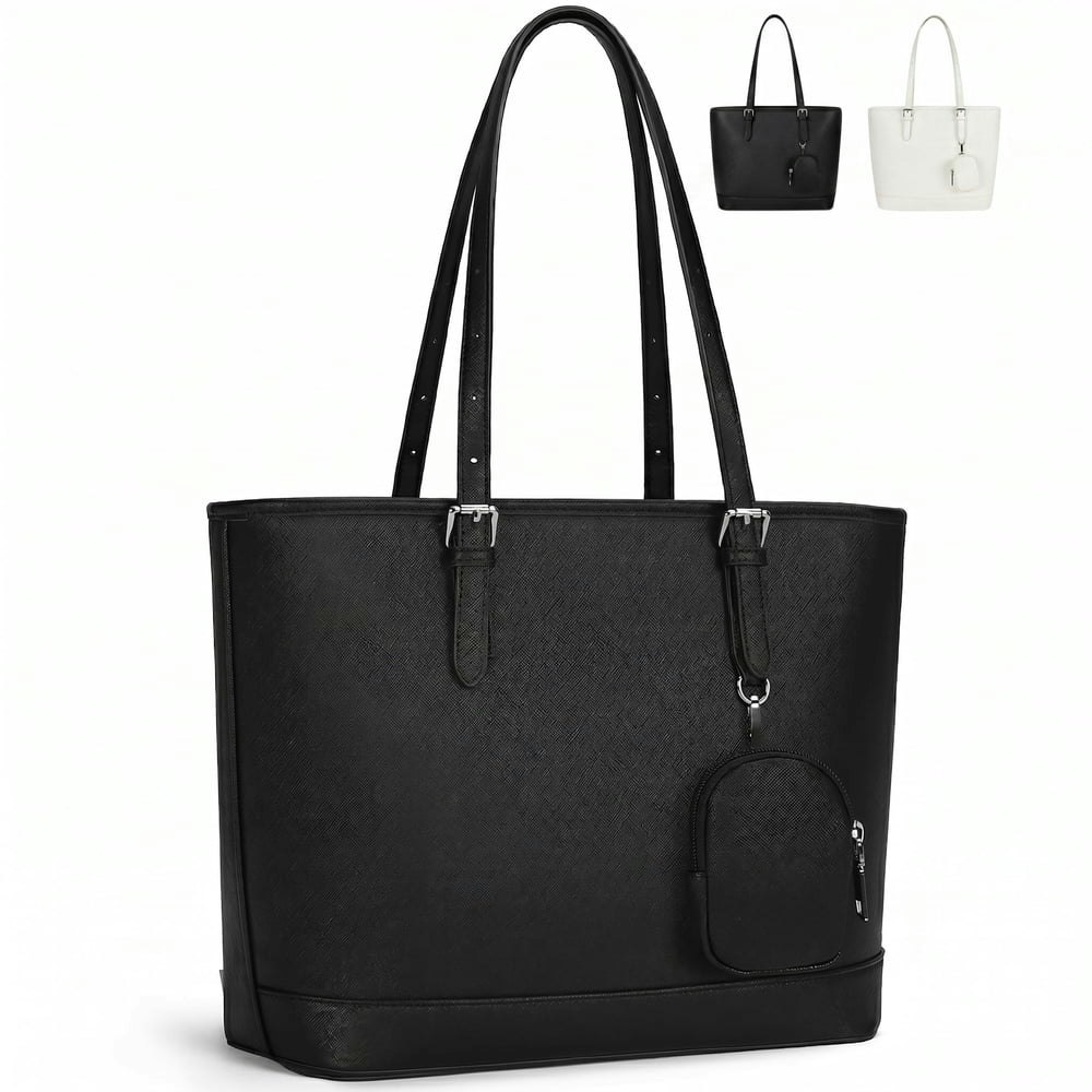 Rainsmore Leather Tote Bag with Removable Pouch: $24.98