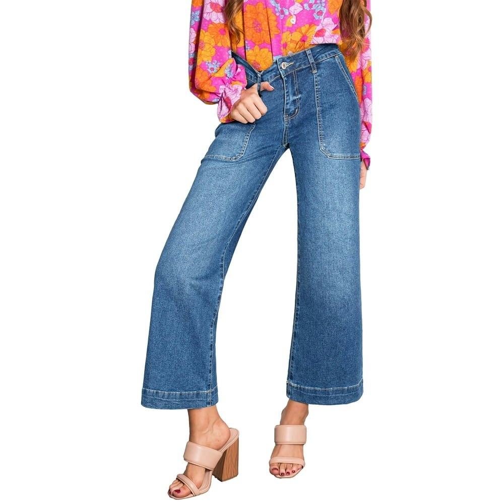 Dokotoo Women's High-Waisted Wide-Leg Denim Jeans: $31.99 Dokotoo Women's High-Waisted Wide-Leg Denim Jeans: $31.99