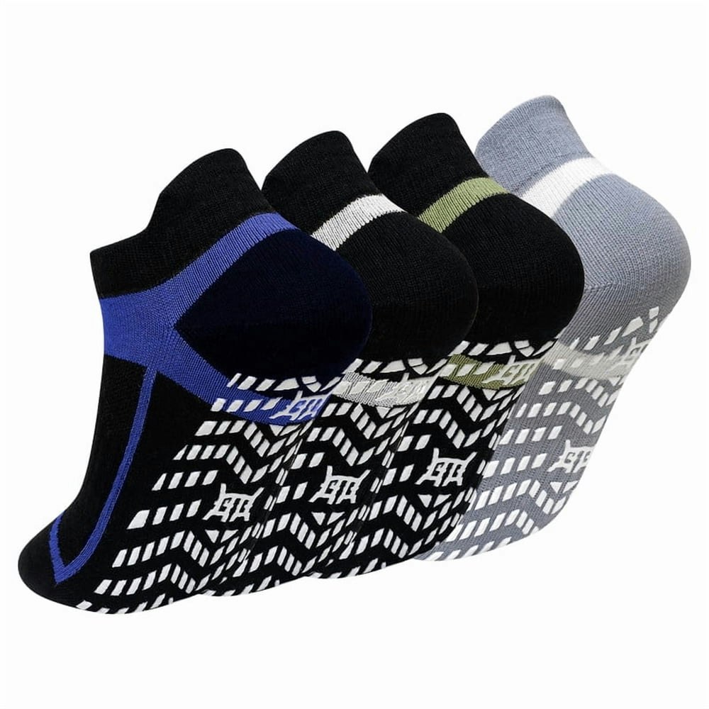 Putuo Men's Non-Slip Cotton Grip Socks 4-Pack: $13.96