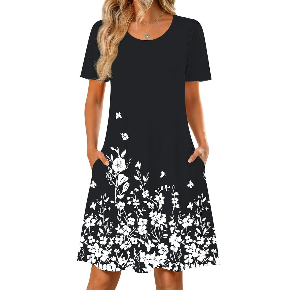Fantaslook Boho Short Sleeve T-Shirt Dress: $14.59