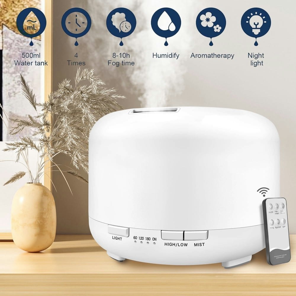 Bcooss 500ml Essential Oil Diffuser and Humidifier: $15.79