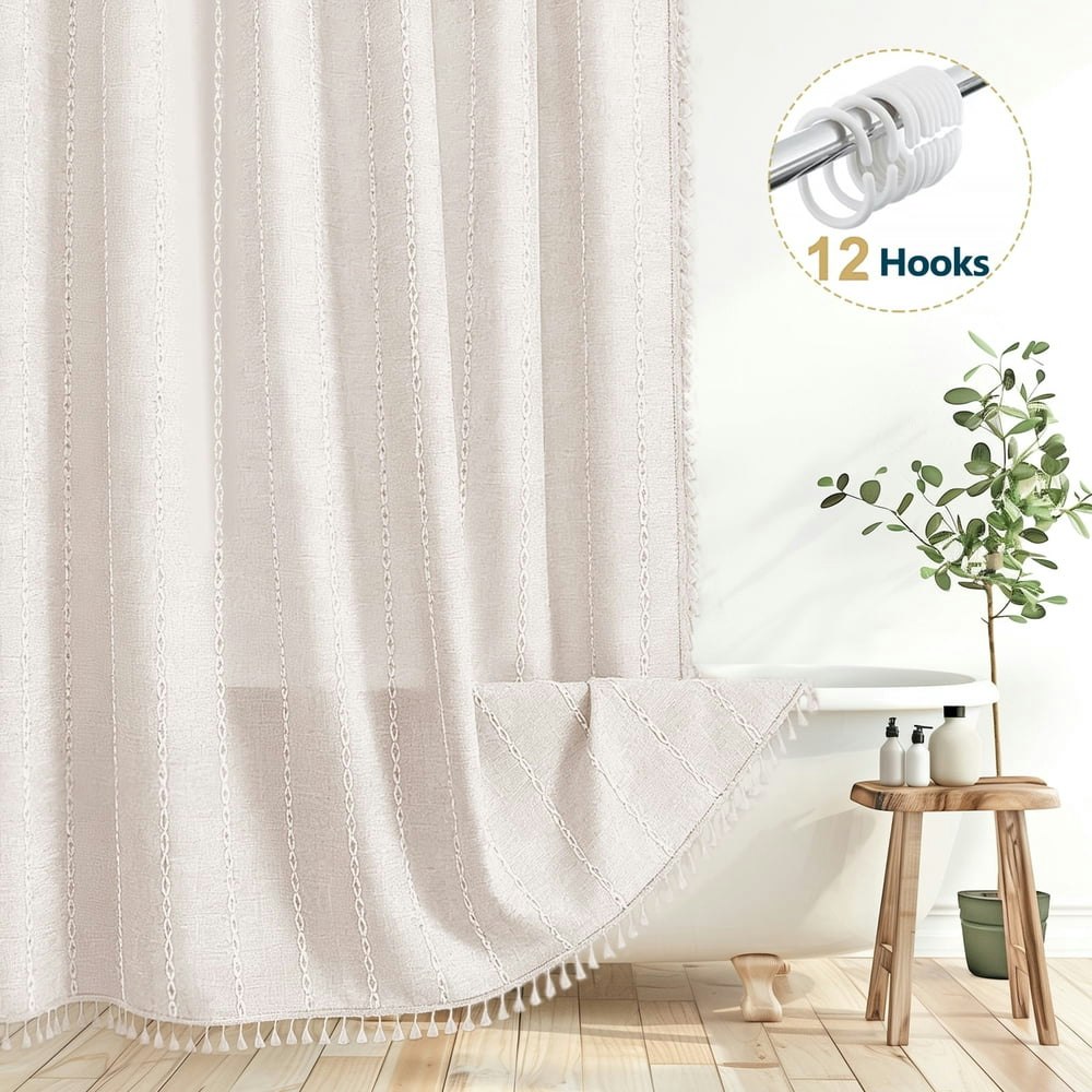 Dznils 72" x 72" Boho Tassel Shower Curtain: $20.99 Dznils 72" x 72" Boho Tassel Shower Curtain: $20.99