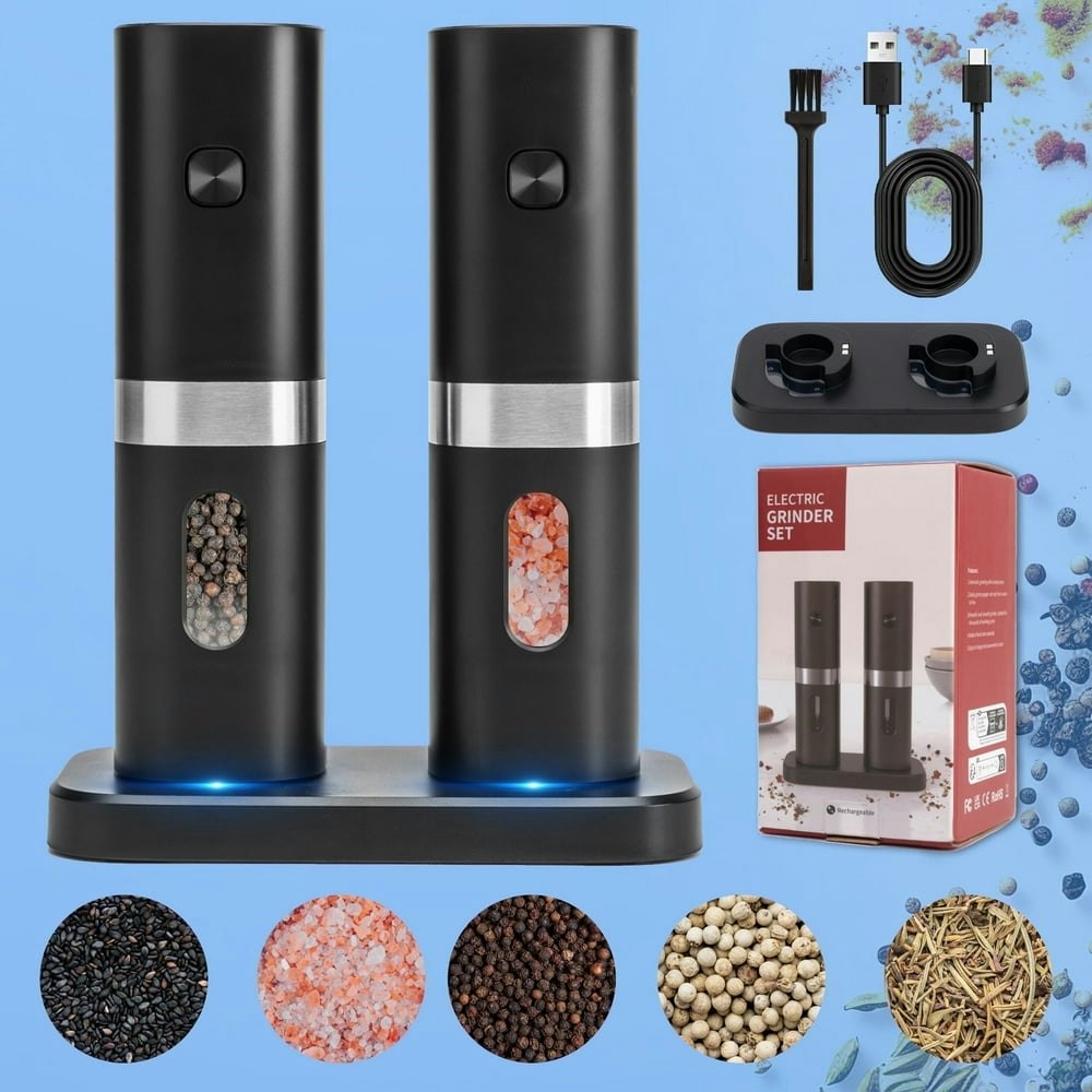 Fvloeng Electric Salt and Pepper Grinder 2-Pack: $25