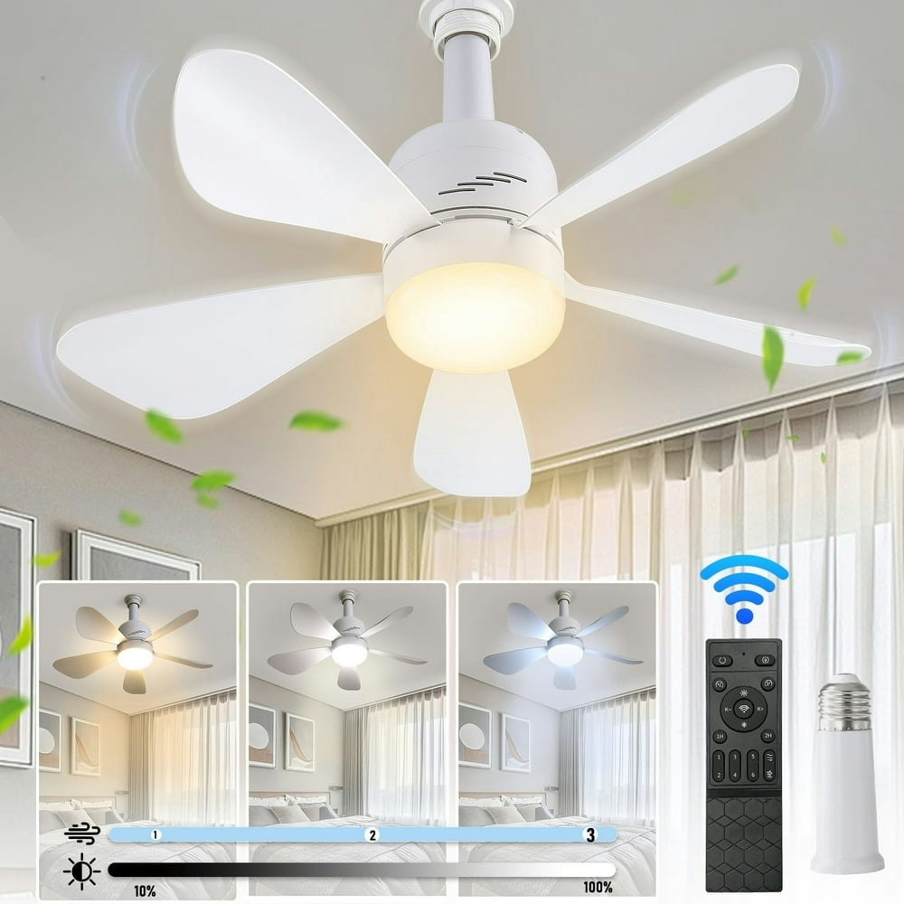 Jopeso 19-Inch Socket Ceiling Fan with Light: $24.08