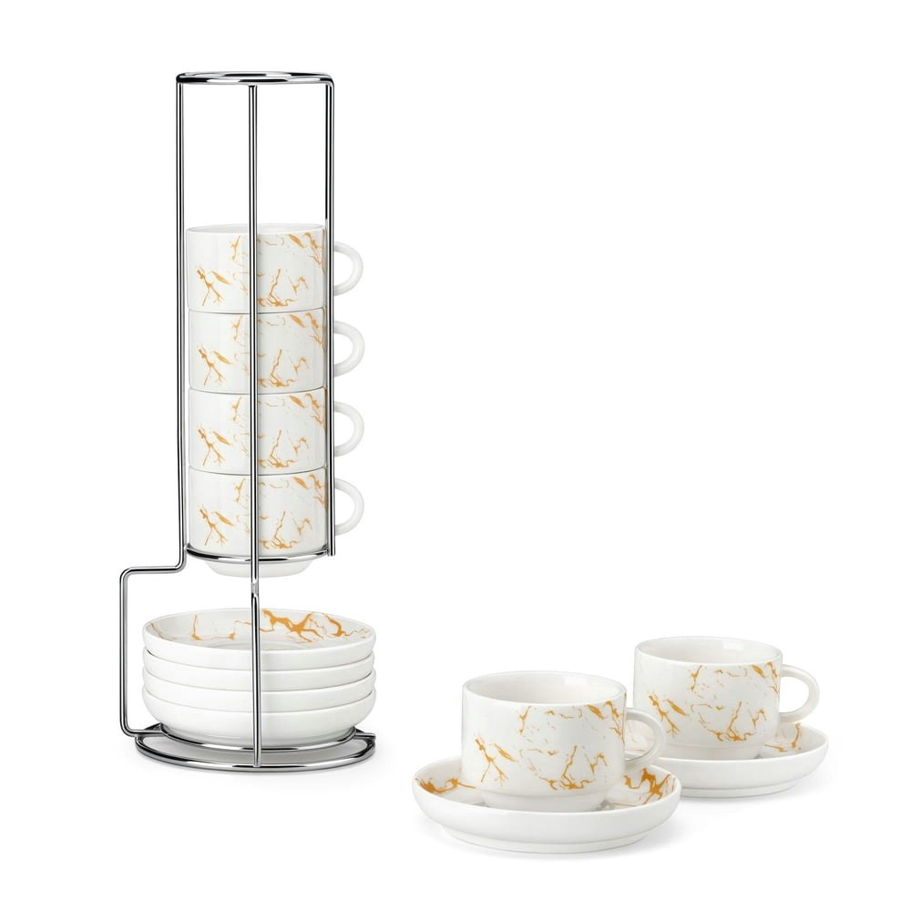 Vancasso 2.5-oz. Ceramic Espresso Cup and Saucer Set 6-Pack: $19.99