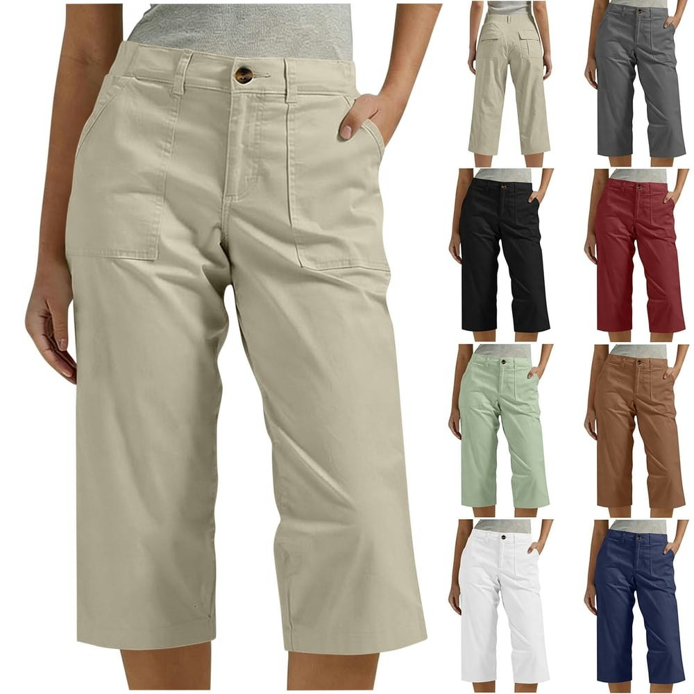 Women's Elastic Waist Cargo Capri Pants: $10.92 Women's Elastic Waist Cargo Capri Pants: $10.92