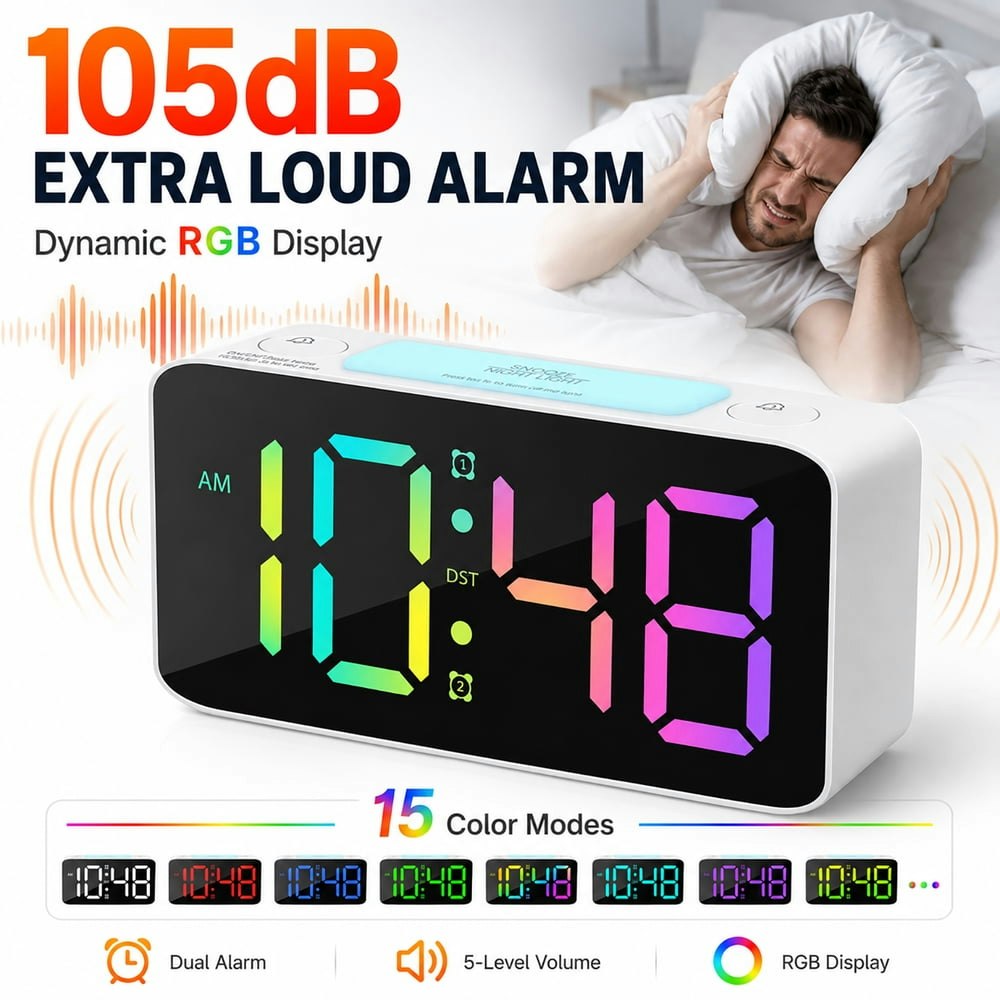 Super Loud Digital Alarm Clock with Night Light: $16.14 Super Loud Digital Alarm Clock with Night Light: $16.14