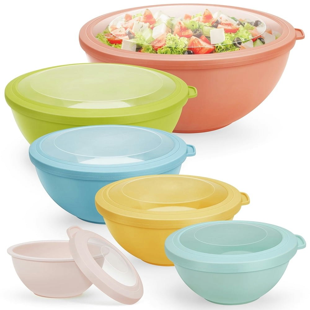 Vesteel Mixing Bowl Set with Lids 6-Pack: $18.99