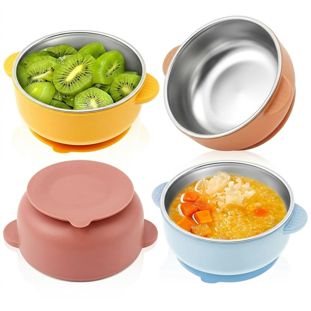 Stainless Steel Baby Suction Bowls 4-Pack: $19.79
