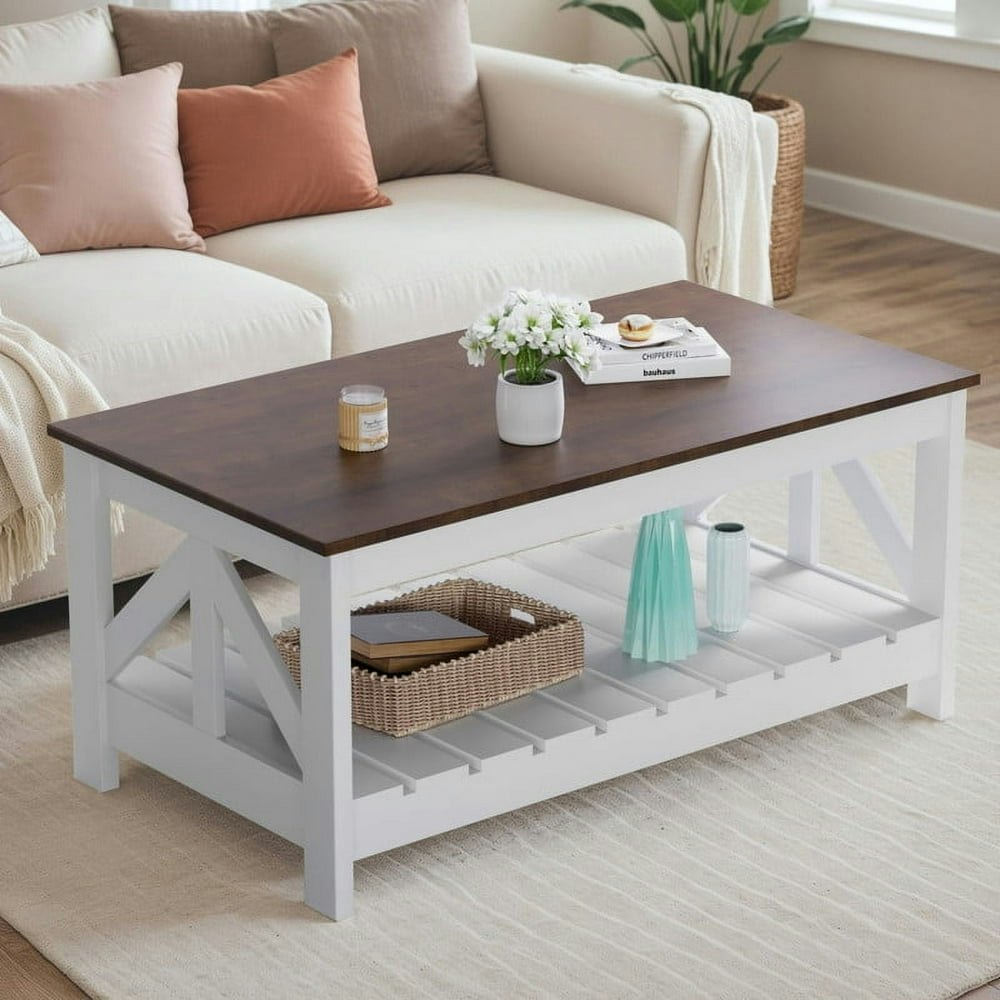 Homall 39-Inch 2-Tier Farmhouse Coffee Table: $94.49