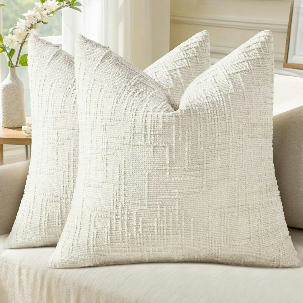 Happiness 18x18-Inch Chenille Throw Pillow Covers 2-Pack: $12.98