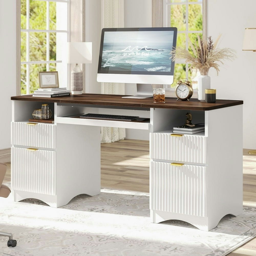Bestier 59-inch Home Office Computer Desk with Keyboard Tray and Storage Drawers: $184.59 Bestier 59-inch Home Office Computer Desk with Keyboard Tray and Storage Drawers: $184.59