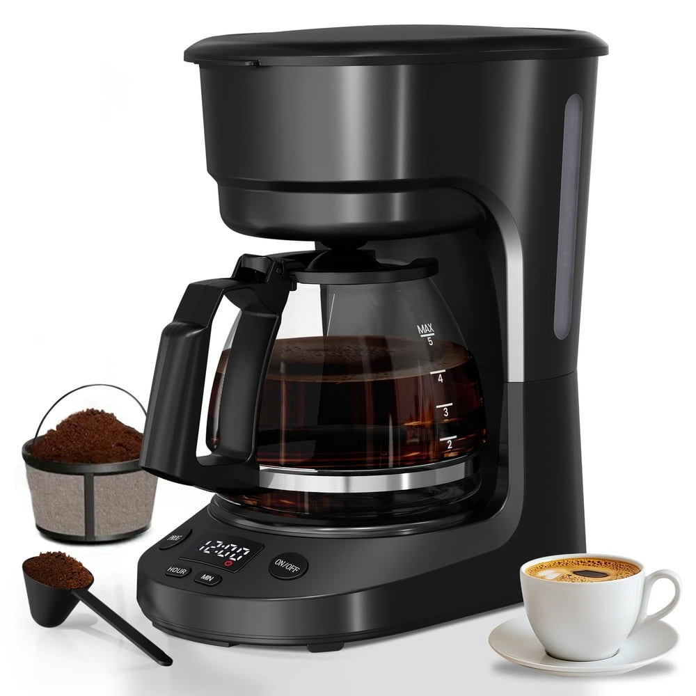 Auseo 5-Cup Programmable Drip Coffee Maker: $19.19