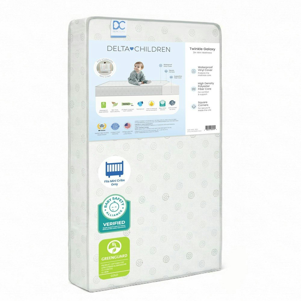 Delta Children Twinkle Galaxy 3-Inch Mini Crib Hybrid Mattress: $29.99 Delta Children Twinkle Galaxy 3-Inch Mini Crib Hybrid Mattress: $29.99