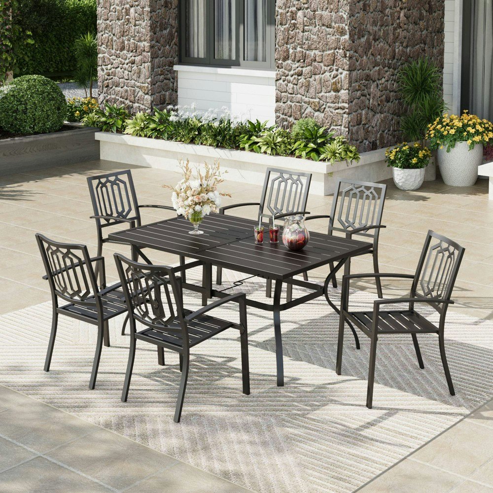 Captiva Designs 7-Piece Outdoor Rectangular Table and Chair Set: $549.99 Captiva Designs 7-Piece Outdoor Rectangular Table and Chair Set: $549.99