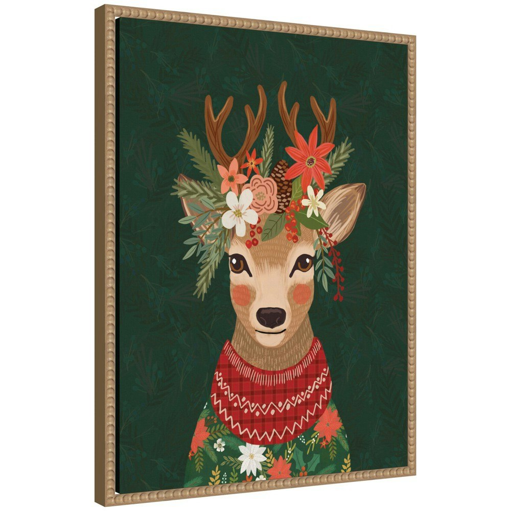 Kate & Laurel 18"x24" Sylvie Beaded Christmas Deer Framed Canvas: $64.99 Kate & Laurel 18"x24" Sylvie Beaded Christmas Deer Framed Canvas: $64.99