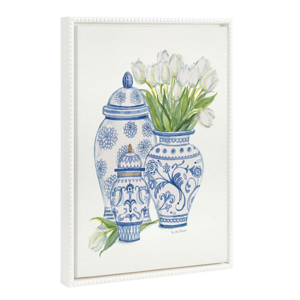 Sylvie Beaded Chinoiserie Jars with White Tulips 18"x24" Framed Canvas by Patricia Shaw: $59.99 Sylvie Beaded Chinoiserie Jars with White Tulips 18"x24" Framed Canvas by Patricia Shaw: $59.99