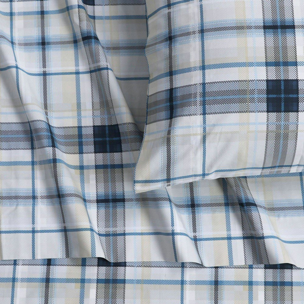 Tribeca Living California King Plaid 300 Thread Count Cotton Percale Sheet Set: $74.99 Tribeca Living California King Plaid 300 Thread Count Cotton Percale Sheet Set: $74.99