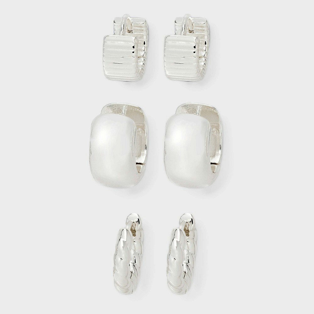 A New Day Silver Plated Texture Hoop Earring 3-Pack: $24.99 A New Day Silver Plated Texture Hoop Earring 3-Pack: $24.99