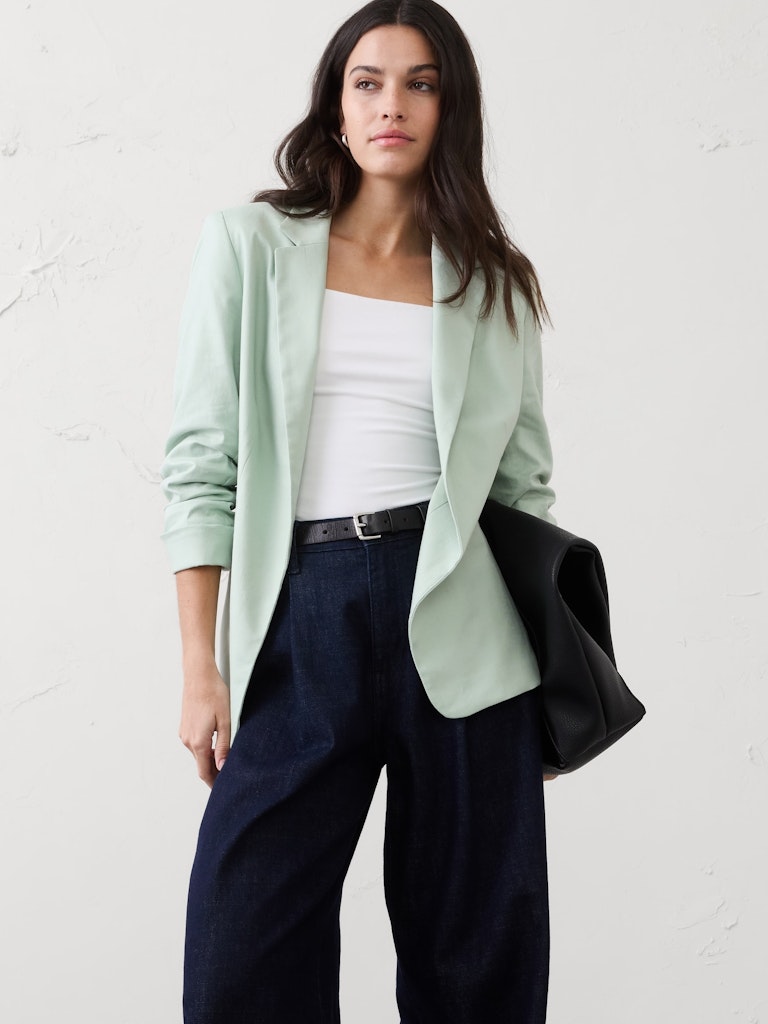 Hayden Linen-Blend Blazer: $100