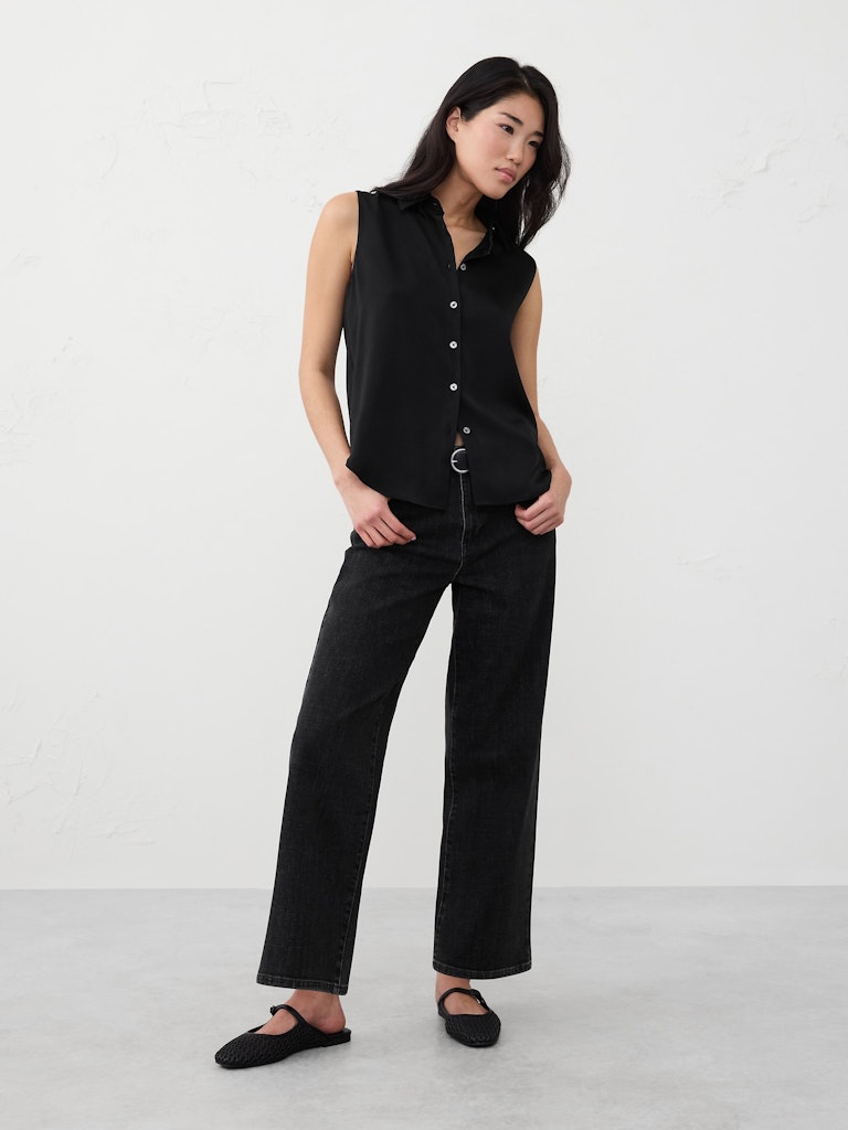 Silky Collared Top: $30 Silky Collared Top: $30