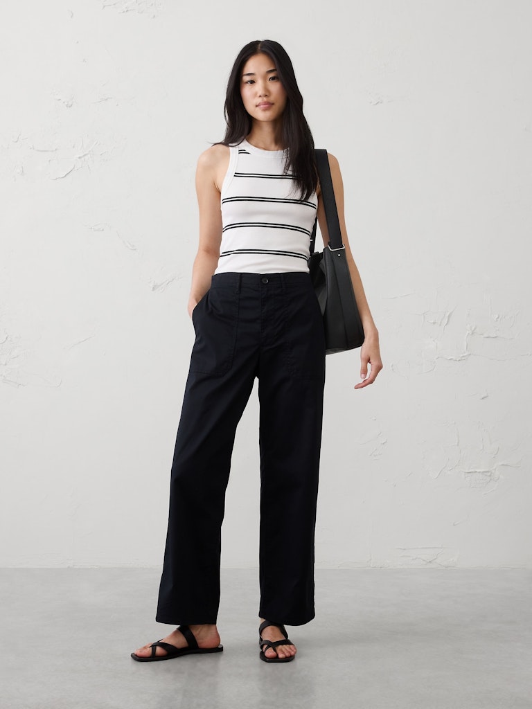 Straight High-Rise Twill Utility Pant: $45 Straight High-Rise Twill Utility Pant: $45