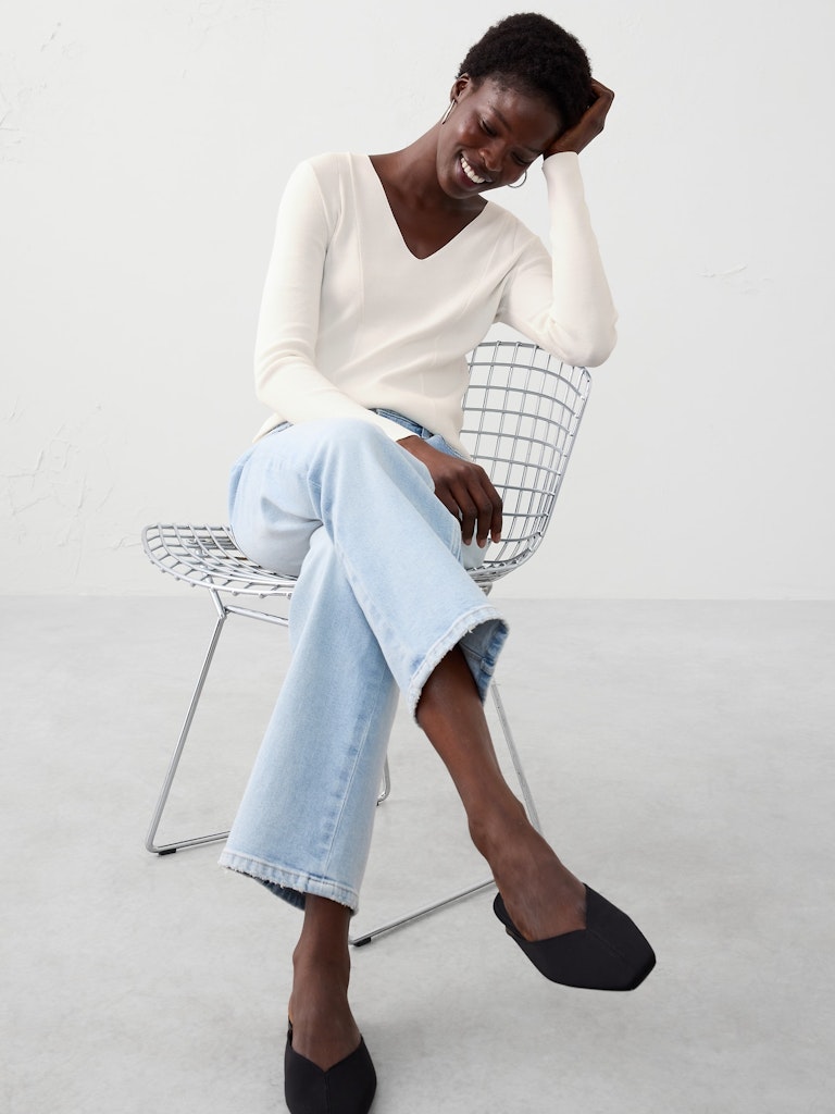 Seamed V-Neck Sweater: $62.97 Seamed V-Neck Sweater: $62.97