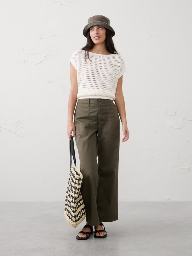 Straight High-Rise Twill Utility Pant: $45 Straight High-Rise Twill Utility Pant: $45
