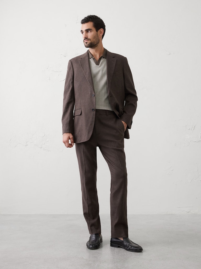 Linen-Blend Herringbone Suit Jacket: $170 Linen-Blend Herringbone Suit Jacket: $170