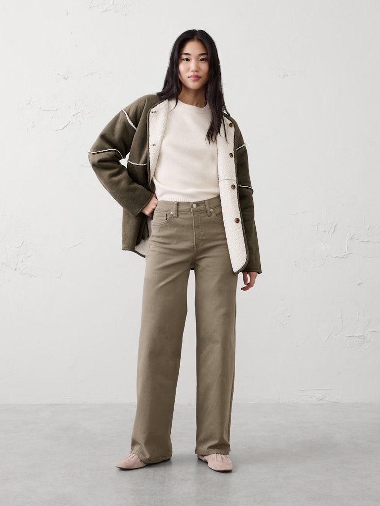 Wide-Leg High-Rise Jeans: $50 Wide-Leg High-Rise Jeans: $50