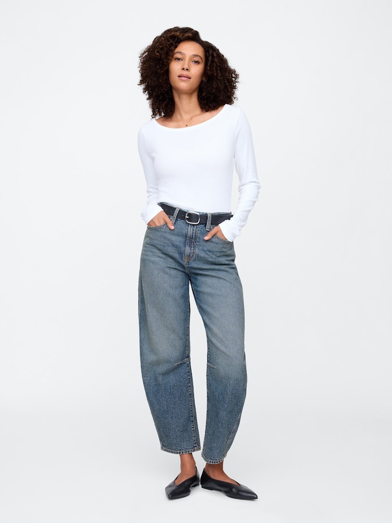 High Rise Barrel Jeans: $39.99 High Rise Barrel Jeans: $39.99