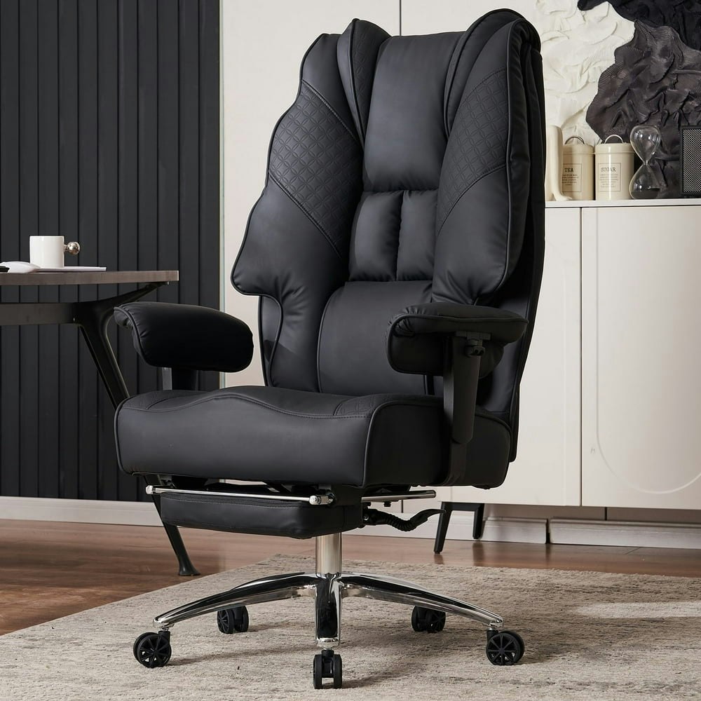 Atmild High Back Ergonomic Leather Executive Office Chair with Footrest: $220 Atmild High Back Ergonomic Leather Executive Office Chair with Footrest: $220