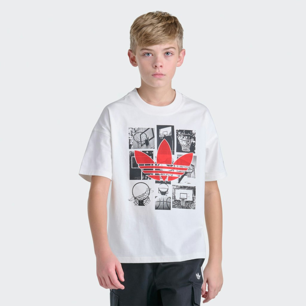 Adidas Originals Short Sleeve Trefoil Hoops Tee: $28 Adidas Originals Short Sleeve Trefoil Hoops Tee: $28