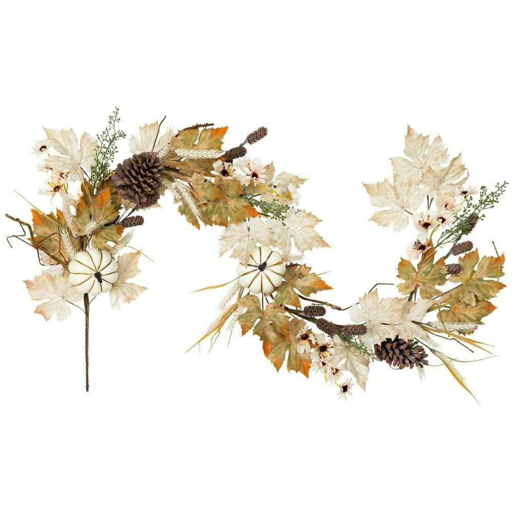Artificial Pumpkin, Pinecone, and Wheat Fall Harvest Garland: $54.98 Artificial Pumpkin, Pinecone, and Wheat Fall Harvest Garland: $54.98