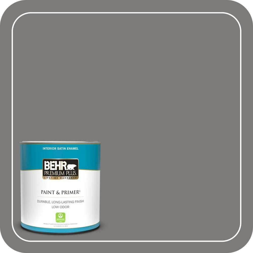 Stormy Gray Satin Enamel Interior Paint & Primer 1-Quart Can: $19.48 Stormy Gray Satin Enamel Interior Paint & Primer 1-Quart Can: $19.48