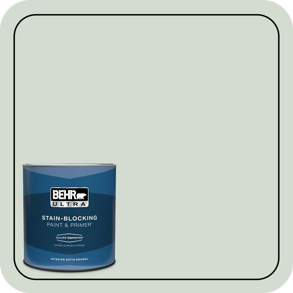 Soothing Celadon Satin Enamel Interior Paint and Primer 1-Quart: $23.98 Soothing Celadon Satin Enamel Interior Paint and Primer 1-Quart: $23.98