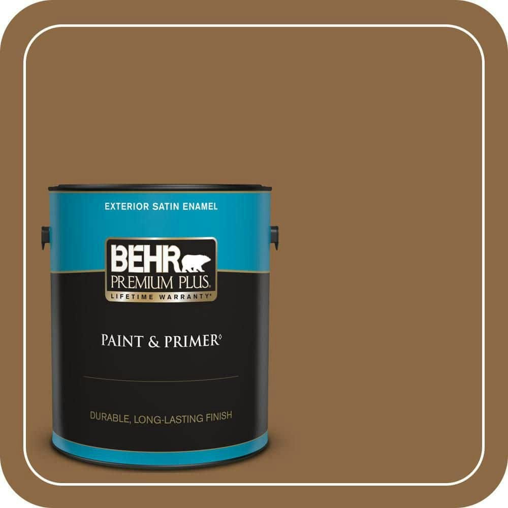 English Saddle Satin Enamel Exterior Paint & Primer 1-Gallon: $49.98 English Saddle Satin Enamel Exterior Paint & Primer 1-Gallon: $49.98