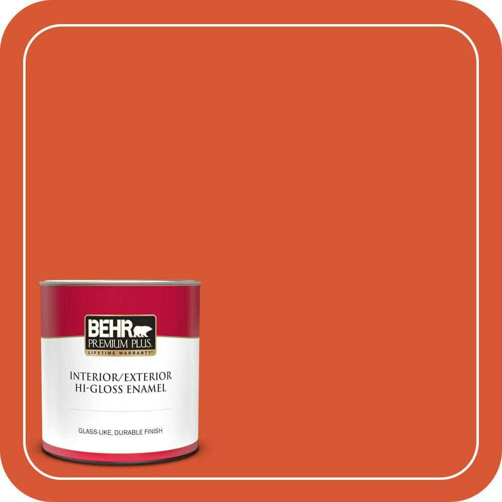 Behr Inferno Hi-Gloss Enamel Paint and Primer 1-Quart Can: $21.48 Behr Inferno Hi-Gloss Enamel Paint and Primer 1-Quart Can: $21.48