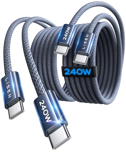 Lisen 240W USB-C Cable 2-Pack: $16.99
