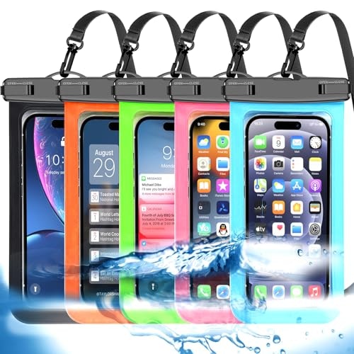 Famoby IP68 Waterproof Phone Pouch 5-Pack: $7.99