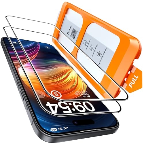 Tocol iPhone 15 6.1" Tempered Glass Screen Protector 2-Pack: $9.43