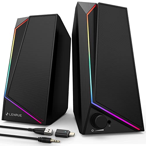 Lenrue USB Powered Stereo Computer Speakers: $16.81