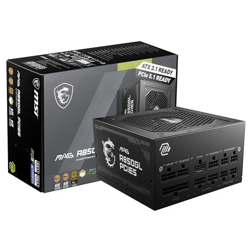 MSI MAG A850GL 850W 80+ Gold Fully Modular Power Supply: $94.99