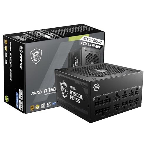 MSI MAG A750GL 750W 80+ Gold Modular Power Supply: $75.99