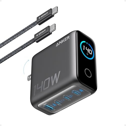 Anker 140W 4-Port USB-C GaN Charger with Smart Display: $59.99
